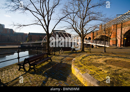 Pont des Marchands, la Place de Catalogne, le Castlefield, Manchester, Angleterre, RU Banque D'Images