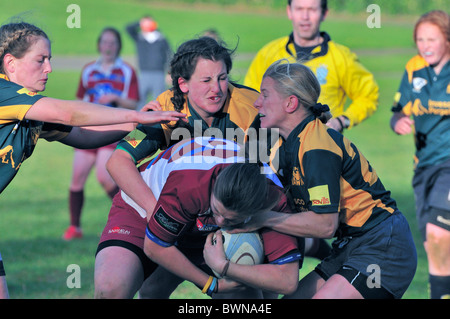 Efforts ,womens rugby Banque D'Images