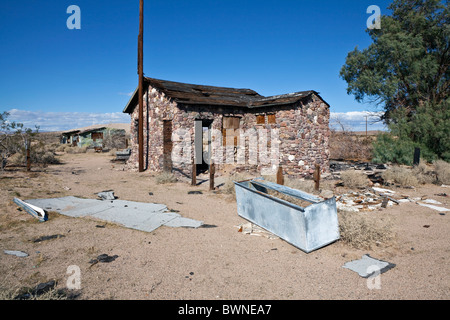 Désert de Mojave ruine près de l'historique Route 66 en Californie du sud. Banque D'Images