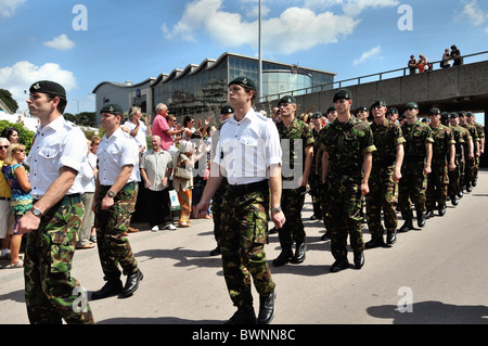 Les Rifles Regiment marche dans Bournemouth gdns.après avoir été donné la liberté de Bournemouth.25 juillet 2010 Banque D'Images