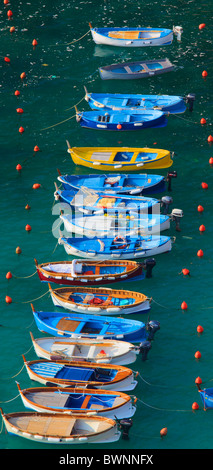 Bateaux de plaisance dans le port de plaisance de Vernazza dans le parc national des Cinque Terre Banque D'Images