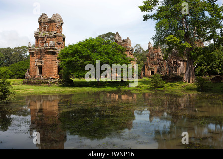 Avis de Prasat Suor Prat à Angkor Thom. La province de Siem Reap. Le Cambodge. Asie Banque D'Images