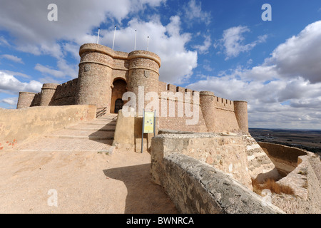 Château du 15ème siècle, construit par Juan Pacheco, marquis de Villena, Chinchilla de Montearagon, Castille-La Manche, Province d'Albacete, Espagne Banque D'Images