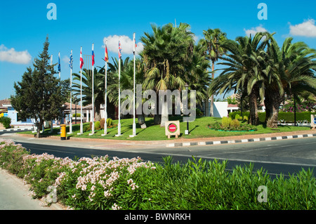 L'une des rue centre d'Agia-Napa ville, de Chypre, de l'Europe. Banque D'Images