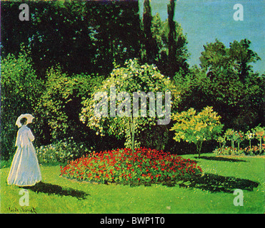 Claude Oscar Monet (1840 - 1926) Dame dans le jardin (Sainte-Adresse). 1867 Banque D'Images