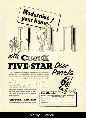 Annonce pour Celotex HDF Panneaux de portes, un autre produit dans le dépliant pratique Magazine, 1956 Banque D'Images