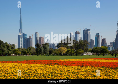 Dubai skyline de Safa Park Banque D'Images