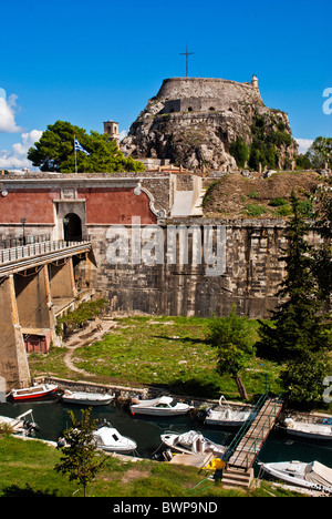 L'ancienne forteresse dans la ville de Corfou, Îles Ioniennes Grèce. Banque D'Images