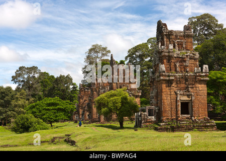 Avis de Prasat Suor Prat à Angkor Thom. La province de Siem Reap. Le Cambodge. Asie Banque D'Images