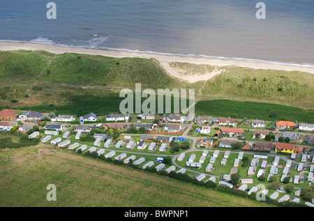 Vue aérienne de hemsby, Norfolk, Angleterre Banque D'Images