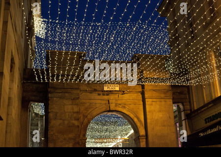 Merchant City Glasgow à nuit à Noël Banque D'Images