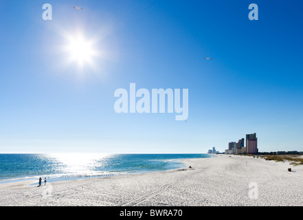 Plage de Gulf State Park, Gulf Shores, la Côte du Golfe, Alabama, Etats-Unis Banque D'Images