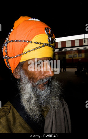 Portrait d'un Nihang. Banque D'Images