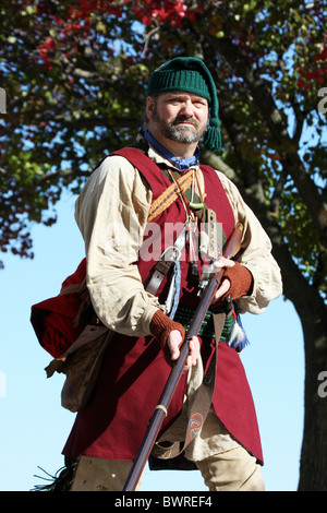 Un reenactor d'un soldat colonial dans une ère de guerre américain historique Banque D'Images