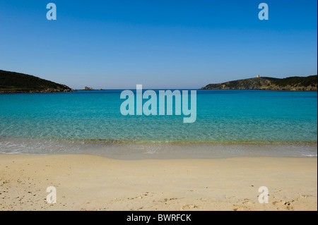 Costa del Sud, plage, Porto, Malfatono province Cagliari, Sardaigne, Italie Banque D'Images