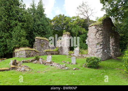 Ruines de l'abbaye cistercienne de Saddell sur la péninsule de Kintyre, ARGYLL & BUTE, Ecosse Banque D'Images