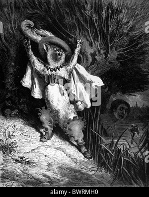 Gustave Doré ; le Chat Botté ; gravure noir et blanc Banque D'Images