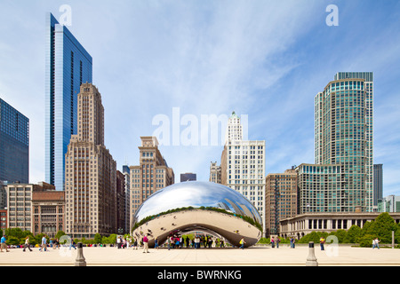 2010 Chicago skyline & Cloud Gate, New York Banque D'Images