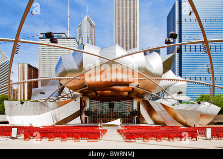 Musique Jay Pritzker Pavilion, Chicago, Illinois Banque D'Images