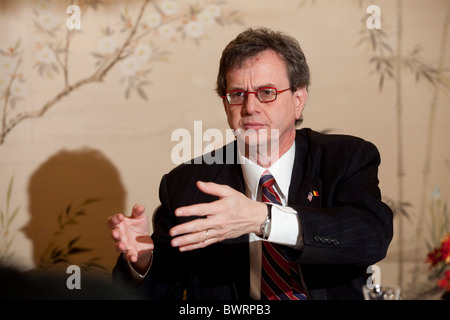 Howard Gutman, Ambassadeur des États-Unis au Royaume de Belgique, donne une conférence de presse pour expliquer la position des Etats-Unis sur le changement climatique Banque D'Images