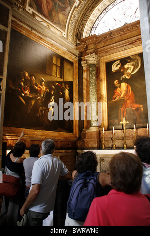 La peinture du Caravage à San Luigi dei Granai église, Rome Banque D'Images