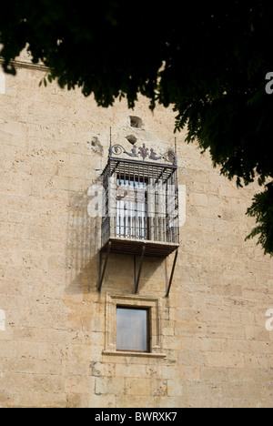 La princesse Eboli balcon dans Duke Palace. Pastrana. Tryp Guadalajara région. Province de Guadalajara. Castille La Mancha. Espagne Banque D'Images