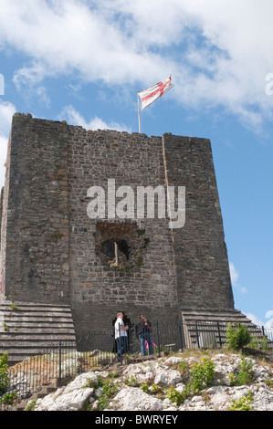 Clitheroe une petite ville dans le Nord de l'Angleterre avec un petit château Norman garder dans parklands dans le centre de la ville Banque D'Images