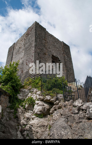 Clitheroe une petite ville dans le Nord de l'Angleterre avec un petit château Norman garder dans parklands dans le centre de la ville Banque D'Images