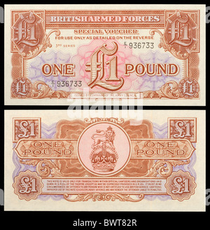 British Armed Forces Special bon. £1, 3e série Banque D'Images