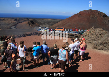 L'île de Lanzarote Espagne Europe Canaries paysages paysage volcanique volcanisme voyage Timanfaya national p Banque D'Images