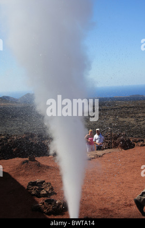L'île de Lanzarote Espagne Europe Canaries paysages paysage volcanique volcanisme voyage Timanfaya national p Banque D'Images