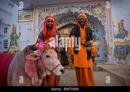 État du Rajasthan Inde Pushkar ville Asie billet Janvier 2008 L'hindouisme l'hindouisme religion hindouiste hommes hindous Banque D'Images