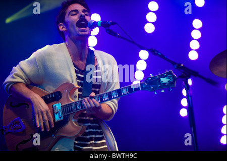 Local Natives effectuer lors de la 10e festival annuel d'été à Leicester Sundae le 15 août 2010. Banque D'Images