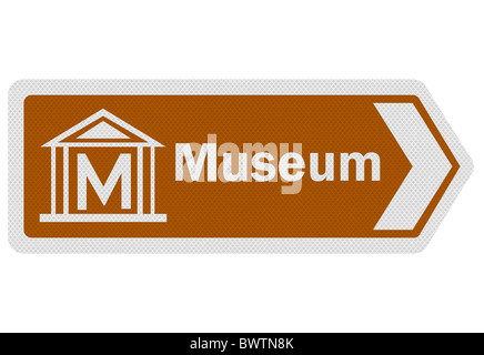 Informations touristiques sur photo-réalistes-style roadsign, représentant ' Banque D'Images