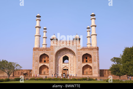 Tombe de l'empereur moghol Akbar le grand, Agra, Inde. Banque D'Images