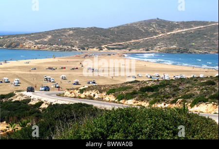 Prassionisi Beach sur l'île de Rhodes Grèce Dodécanèse. Banque D'Images