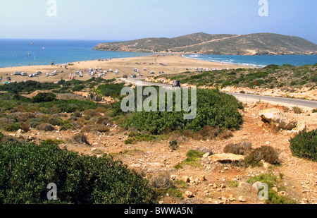 Prassionisi Beach sur l'île de Rhodes Grèce Dodécanèse. Banque D'Images