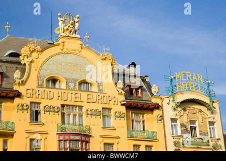 L'architecture de Prague République Tchèque Europe Grand city capital house Accueil Maisons Maisons Jugendstil art nouvea Banque D'Images