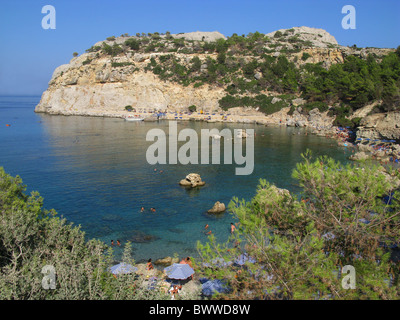 Anthony Quinn Bay, l'île de Rhodes, Grèce. Banque D'Images