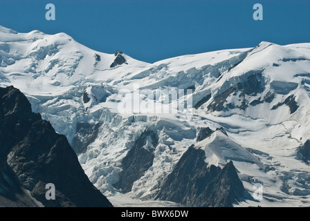 Dome du goûter de l'épaule Vue sur le Mont Blanc à partir du plan de l'aiguille, massif du Mont Blanc Banque D'Images