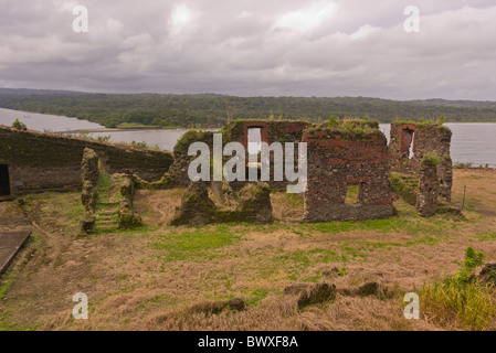 COLON, PANAMA - Fort San Lorenzo, un site du patrimoine mondial, à l'embouchure de la rivière Chagres. Banque D'Images