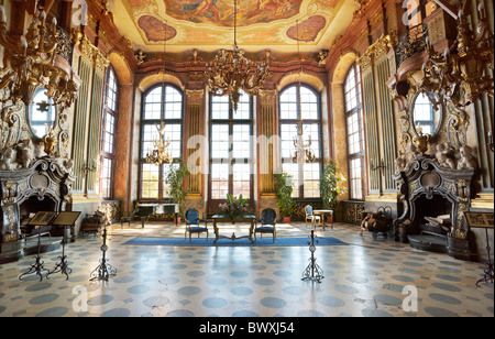 Château de Ksiaz - Intérieur - Maksymilian Hall, Sudètes, Silésie, Pologne Banque D'Images