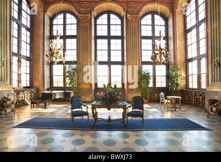 Château de Ksiaz - Intérieur - Maksymilian Hall, Sudètes, Silésie, Pologne Banque D'Images