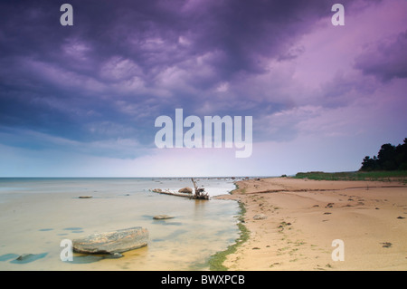 Côte du Golfe de Riga dans la réserve de biosphère de Vidzeme Nord Banque D'Images