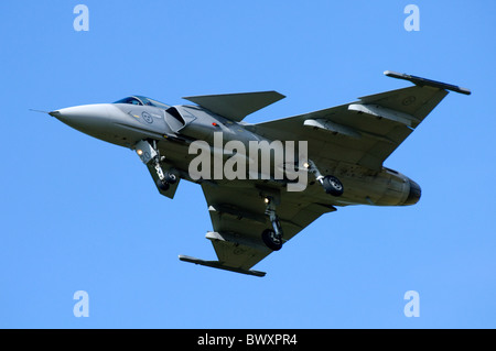 Saab Gripen JAS-39C jet fighter en approche pour l'atterrissage à RAF Fairford Banque D'Images