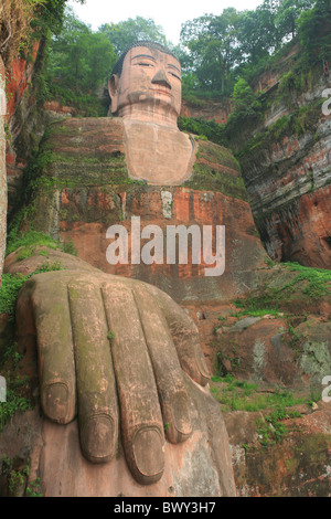 Grand Bouddha de Leshan, Leshan, province du Sichuan, Chine Banque D'Images