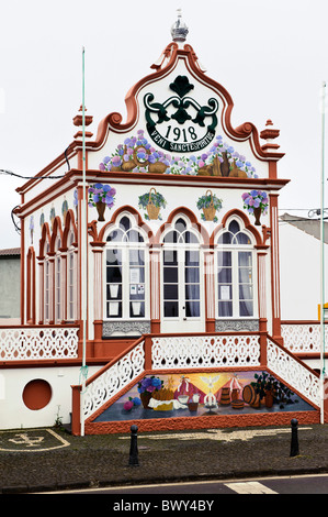 Temple de l'Esprit Saint (Imperio) à Sao Sebastiao, l'île de Terceira, Açores Banque D'Images