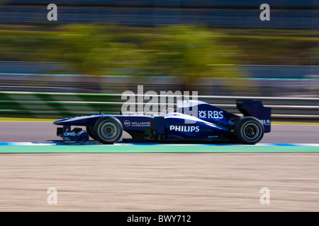 En 2010 Nico Hülkenberg la pratique de Jerez, Williams dans sa voiture de Formule 1, en Espagne. Banque D'Images