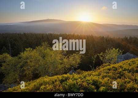 Sur la montagne Brocken Penzion Sidorovo de sommet, Parc National de Harz, Basse-Saxe, Allemagne Banque D'Images