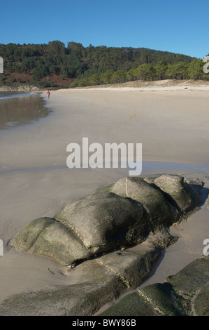 La plage de Barra. Cangas, Galice, Espagne Banque D'Images